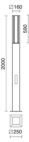 Cristher Aura LED sloupové svítidlo černé 3000K