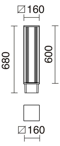 Cristher Aura LED sloupkové svítidlo černé 3000K680mm