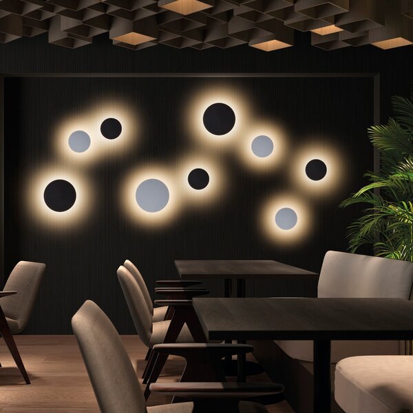 Exo Circular LED nástěnné svítidlo černé 200mm