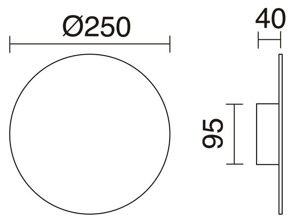 Exo Circular LED nástěnné svítidlo bílé 250mm