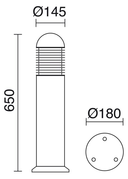 Cristher Nova E27 sloupkové svítidlo černé 500mm