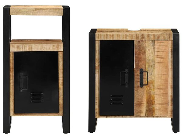 Sada koupelnového nábytku 2 ks Hnědá a černá 55 x 35 x 60 cm 3305598