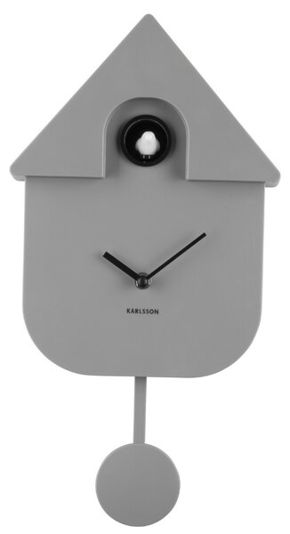 Present time Šedé kukačkové hodiny Modern Cuckoo
