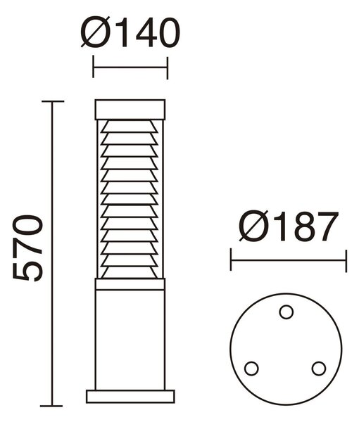 Cristher Maxima LED sloupkové svítidlo antracitové 570mm