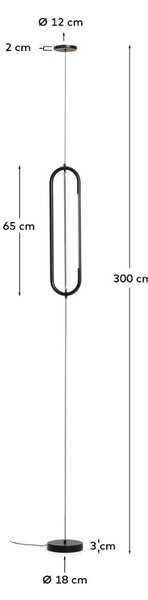 Kave Home Černé kovové napínací LED světlo Bow Ø 16 cm
