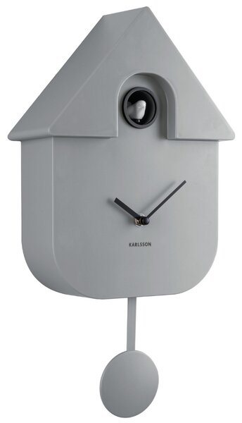 Present time Šedé kukačkové hodiny Modern Cuckoo