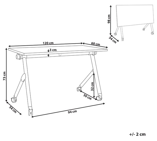 Skládací psací stůl BENDI Hnědá 120 cm 60 cm