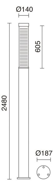 Cristher Maxima LED sloupové svítidlo antracitové 2000mm