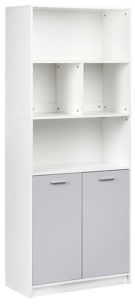 2dveřová knihovna ZEHNA Šedá/Bílá
