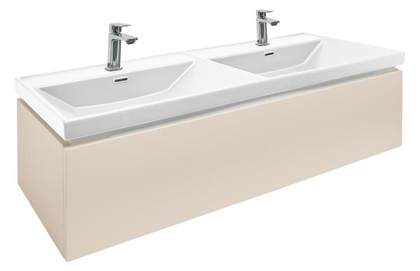 Koupelnová skříňka s umyvadlem a bateriemi SAT Feel 120x30x44,8 cm pískově béžová mat SATFEEL120BEU4BA