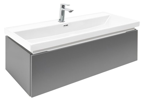 Koupelnová skříňka s umyvadlem a baterií SAT Feel 100x30x44,8 cm antracit mat SATFEEL100ANTU4BA
