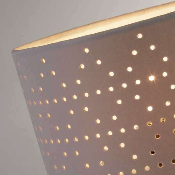 Searchlight Stolní lampa Taave, šedá/černá, textil, kov, 27 cm, E14, Hliník / šedá / zinek, Obývací pokoj / jídelna, Textil / tkanina / hedvábí, Moderní