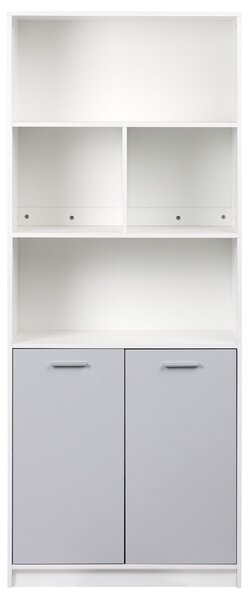 2dveřová knihovna ZEHNA Šedá/Bílá