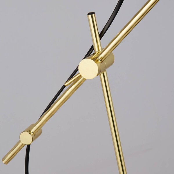 Searchlight Stojací lampa Zaliha, černá/zlatá, kov, 120 cm, E27, Černá, Obývací pokoj / jídelna, kov, Moderní