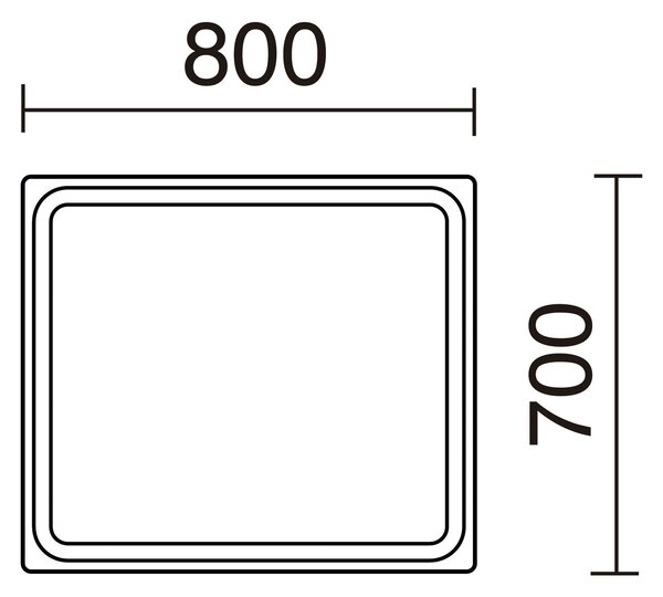 Exo Minerva LED nástěnné osvětlené zrcadlo 800x700mm