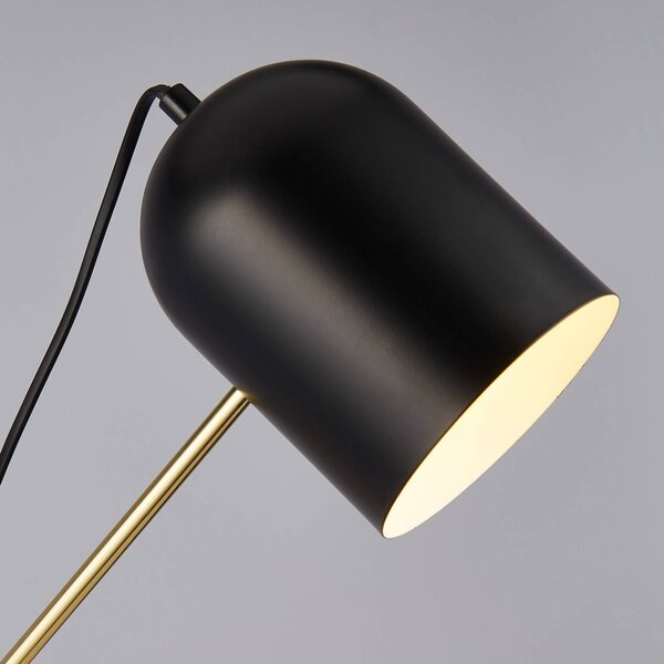 Searchlight Stojací lampa Zaliha, černá/zlatá, kov, 120 cm, E27, Černá, Obývací pokoj / jídelna, kov, Moderní