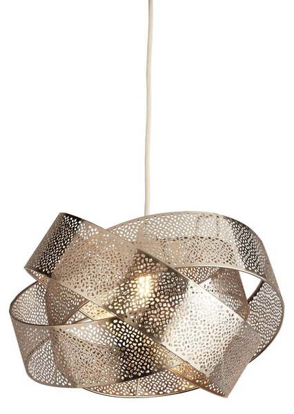 Searchlight Závěsné světlo Steffi, šedé, kov, Ø 35 cm, E27, stmívatelný, Hliník / šedá / zinek, Obývací pokoj / jídelna, kov, Moderní