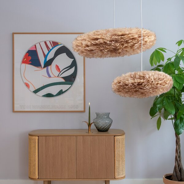 Umage Světle hnědé závěsné stínidlo Eos Esther z pravých husích per 52 cm