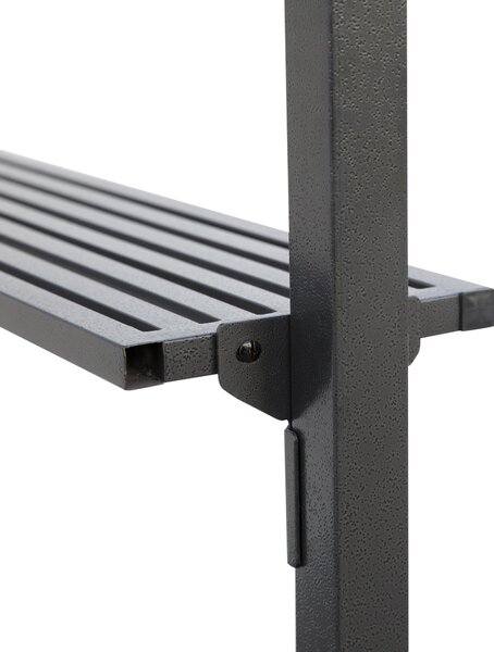 Outsunny Altánek na gril s ohnivzdornou střechou, BBQ altánek se 2 policemi, 2,5 x 1,5 m, ocelový, PC, Černá + Hnědá | Aosom