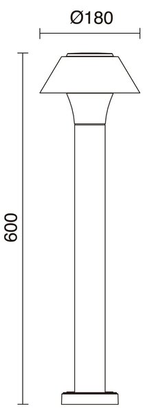 Dopo Bucket H600 LED sloupkové svítidlo antracitové 3000K