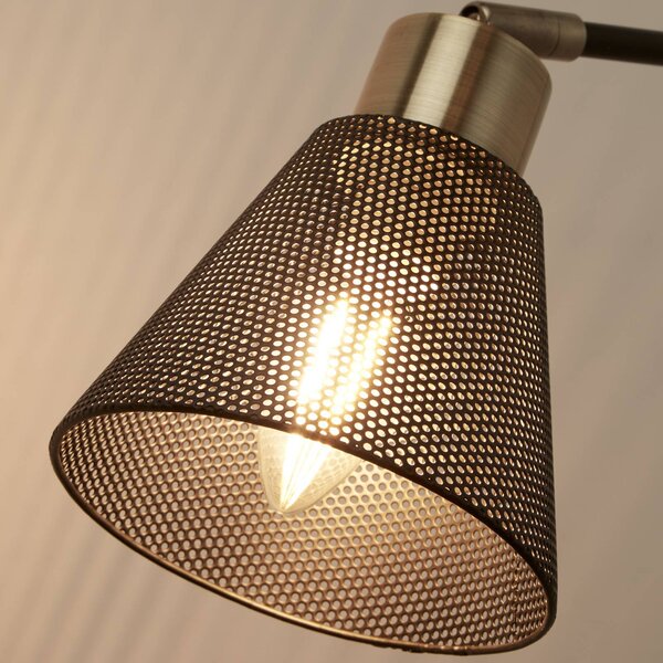 Searchlight Nástěnné světlo Sepanta, černá/mosaz, kov, výška 21 cm, E14, stmívatelný, Černá, Obývací pokoj / jídelna, kov, Moderní