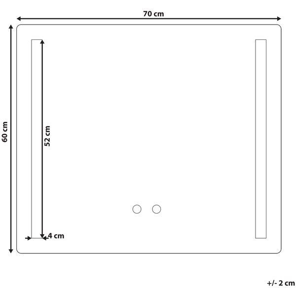 LED koupelnové zrcadlo LIRAC 70 cm 60 cm Stříbrná