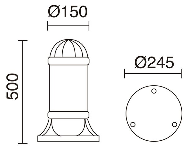 Dopo Sauro E27 sloupkové svítidlo černé 1100mm