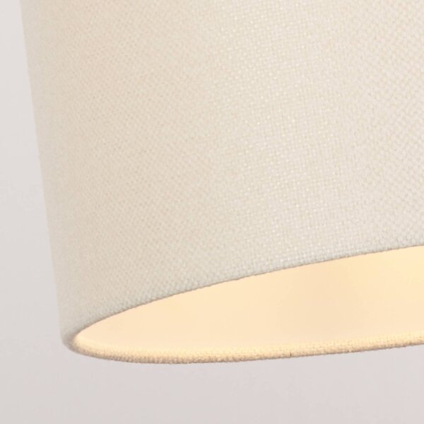 Searchlight Závěsné světlo Rayna, Ø 30 cm, bílé, len, E27, stmívatelný, Krémová / jantar, Obývací pokoj / jídelna, Textil / tkanina / hedvábí, Skandinávský