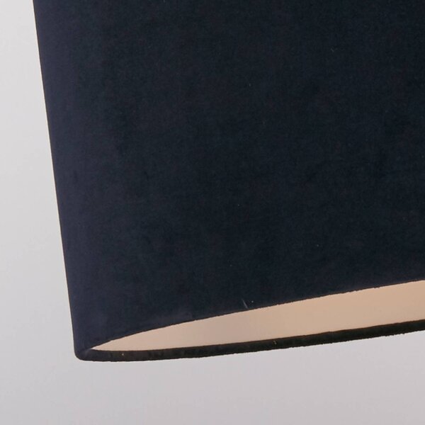 Searchlight Závěsné světlo Mersana, Ø 50 cm, tmavě modré, samet, E27, stmívatelný, Modrá, Obývací pokoj / jídelna, Textil / tkanina / hedvábí, Skandinávský