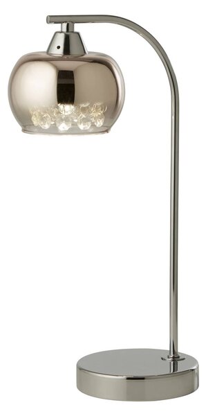 Searchlight Stolní lampa Ianis, šedá, kov/sklo, výška 36 cm, G9, Čirá / transparetní, Obývací pokoj / jídelna, Sklo, Moderní
