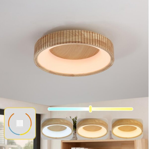 Brilagi - LED Stropní svítidlo FALCON WOOD MODERN LED/30W/230V pr. 45 cm dřevo