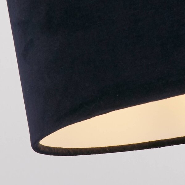 Searchlight Závěsné světlo Mersana, Ø 30 cm, tmavě modré, samet, E27, stmívatelný, Modrá, Obývací pokoj / jídelna, Textil / tkanina / hedvábí, Skandinávský