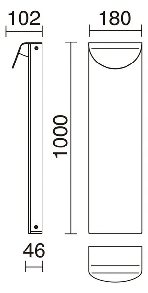 Cristher Dion LED sloupkové svítidlo Nero 250mm