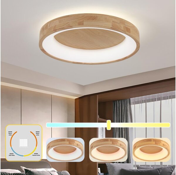 Brilagi-LED Strop. svítidlo FALCON WOOD LED/40W/230V 3000/4000/6000K 60 cm dřevo