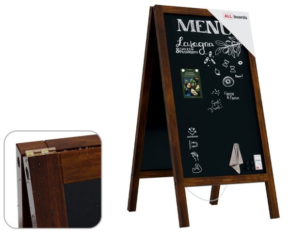 Magnetický kriedový reklamný stojan vodoodolný 110x 56 cm KLASICKÁ HNEDÁ