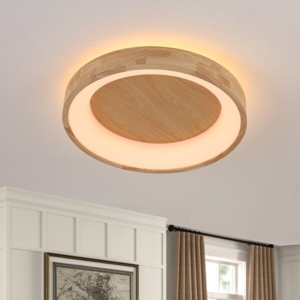 Brilagi-LED Strop. svítidlo FALCON WOOD LED/40W/230V 3000/4000/6000K 60 cm dřevo
