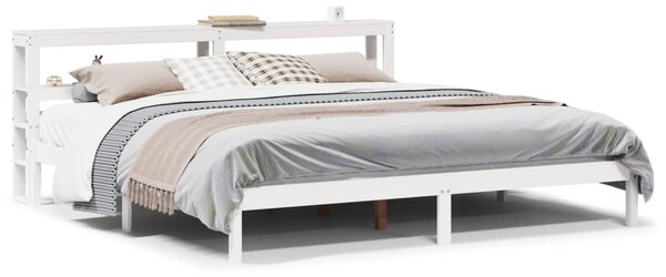 Postel bez matrace bílá 200 x 200 cm masivní borovice 3305731