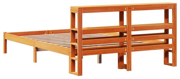 Rám postele s čelem voskově hnědý 120 x 200 cm masivní borovice 3305739
