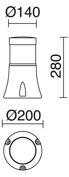 Cristher Mirco E27 sloupkové svítidlo černé 650mm