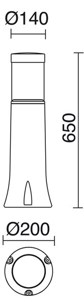 Cristher Mirco E27 sloupkové svítidlo černé 650mm