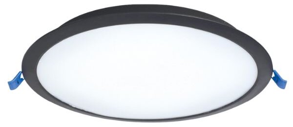 Vestavný LED panel 18W 1620lm, studená, černý kruhový, 22cm, 3 roky záruka