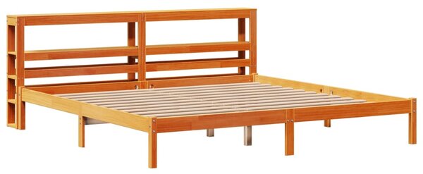 Rám postele s čelem voskově hnědý 200x200 cm masivní borovice 3305744