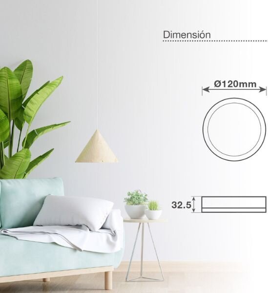 Prémiový přisazený LED panel 6W 540lm, denní, kruhový, 12,3cm, 3 roky záruka