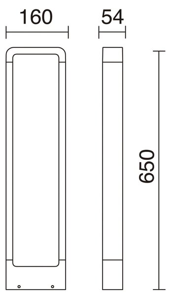 Dopo Sibila LED sloupkové svítidlo antracitové 650mm