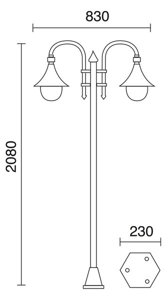 Dopo Classical Trom E27 sloupové svítidlo bílé 1 rameno