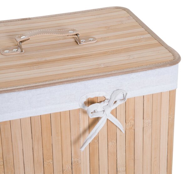 HOMCOM Slim Prádelní Koš s Víkem 72L Skladný Koš s Rukojetí, Odlitelný Prádelní Sáček, Prádelní Box pro Prádelnu, Ložnici, Koupelnu | Aosom