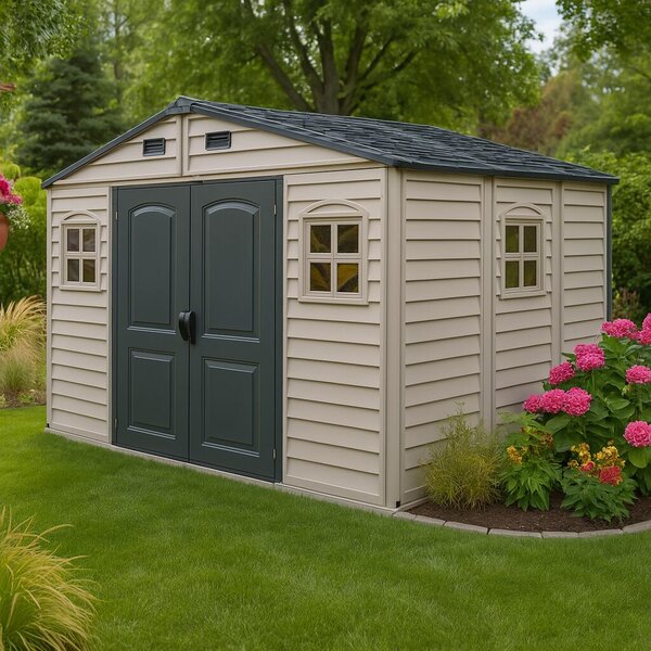 WoodSide Plus Zahradní domek 233 x 325 x 240 cm, vinylový, šedá/antracit DURAMAX 30227