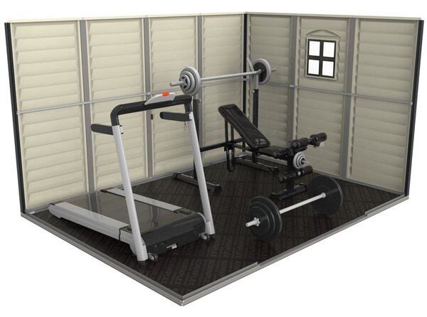 WoodSide Plus Zahradní domek 233 x 325 x 240 cm, vinylový, šedá/antracit DURAMAX 30227