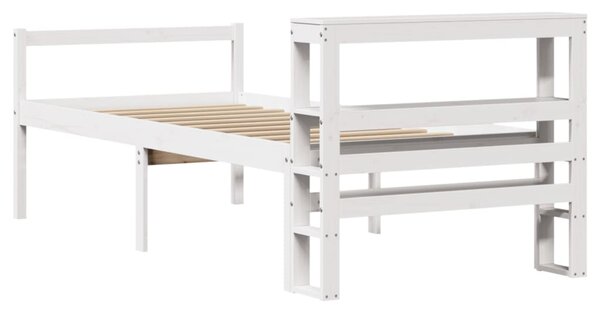 Postel s čelem pro seniory bílá 75 x 190 cm masivní borovice 3305850