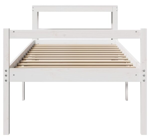 Postel s čelem pro seniory bílá 75 x 190 cm masivní borovice 3305850